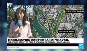 Mobilisation contre la Loi travail - Parcours réduit et défilé sous haute surveillance à Paris