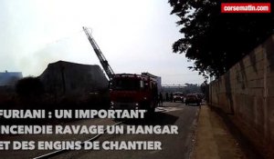 Un important incendie ravage un hangar et des engins de chantier à Furiani