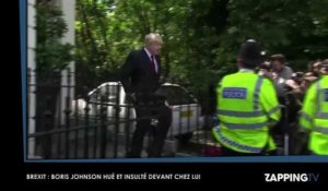 Brexit : Boris Johnson hué et insulté devant chez lui (Vidéo)