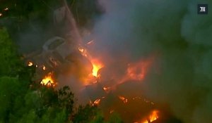 Gigantesque incendie dans une casse automobile en Australie