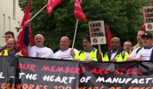 Londres: les sidérurgistes de Port Tabolt manifestent