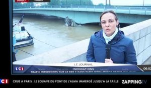 Crue à Paris : Le zouave du pont de l'Alma immergé jusqu'à la taille (Vidéo)