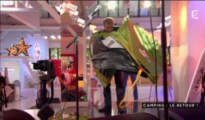 Franck Dubosc galère à monter une tente dans C à Vous