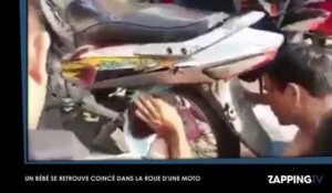 Inde : Des passants sauvent un bébé coincé dans une roue de moto (Vidéo)