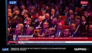 Emmanuel Macron hué par les maires, le candidat s'énerve (vidéo)