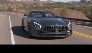 Mercedes-AMG GT C Roadster in Selenite grey Driving Video | AutoMotoTV