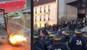 Les images des échauffourées entre "anti-Macron et Le Pen" et la police à Bastille
