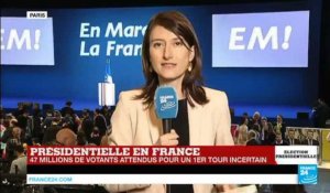 Présidentielle 2017 : "Ambiance de prudence, de confiance mesurée" au QG d'Emmanuel Macron
