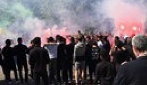 Football : Nantes-OM en coupe Gambardella : chaude ambiance devant le stade de la Beaujoire