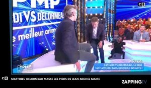 TPMP : Matthieu Delormeau masse les pieds de Jean-Michel Maire (Vidéo)