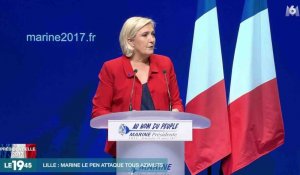 A Lille, Marine Le Pen cible «Macron, le Jean-Claude Van Damme de la politique»