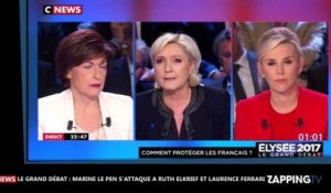 Le Grand Débat : Marine Le Pen s'attaque à Ruth Elkrief et Laurence Ferrari (vidéo)