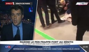 LCI, Meeting de Marine Le Pen : une femen fait irruption sur scène
