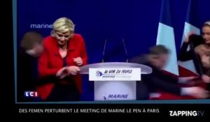 Marine Le Pen : son meeting perturbé par des militantes "Femen" (vidéo)