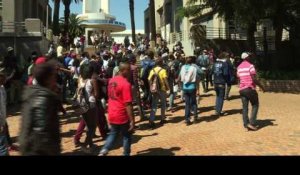 Manifestation et blocage de l'université à Johannesburg