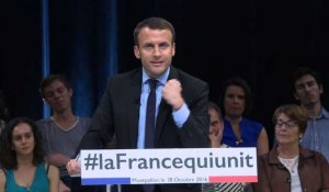 A Montpellier, Macron glorifie "la volonté d'être français"