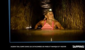 Alison Teal surfe dans les catacombes de Paris et manque d'y rester
