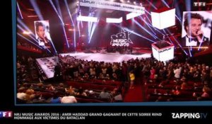 NRJ Music Awards 2016 : Amir Haddad grand gagnant de la soirée, il pense aux victimes du Bataclan (Vidéo)