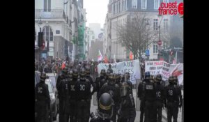 Manifestation loi anti travail du 31  mars à Rennes. Des incidents dans l'hyper centre