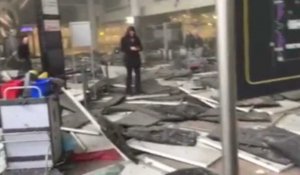 Attentats à Bruxelles : les premières images à l'intérieur de l'aéroport