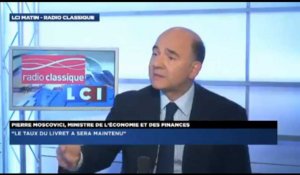 Pierre Moscovici: "Le taux du livret A est maintenu à 1,25%"