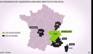 L'infographie du jour : les liquidations judiciaires directes en France