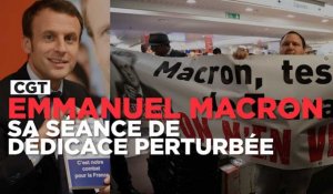 La CGT perturbe la séance de dédicace d'Emmanuel Macron 