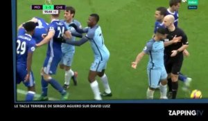 Manchester City - Chelsea : L'horrible tacle de Sergio Agüero sur David Luiz, le match dégénère (Vidéo)
