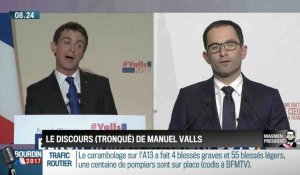 Benoît Hamon coupe la parole à Manuel Valls - ZAPPING ACTU DU 30/01/2017