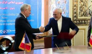 Jean-Marc Ayrault rencontre Mohammad Javad Zarif à Téhéran