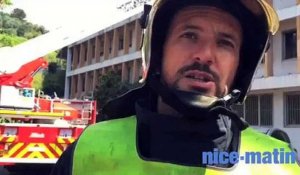 Incendie à Nice sur le boulevard de l'Ariane