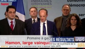Primaire à gauche: Hamon, large vainqueur devant Valls