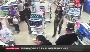 Chili : le séisme vu de l'interieur d'un magasin