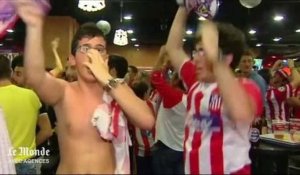 Ligue des champions : explosions de joie des supporters de l'Atlético à Madrid