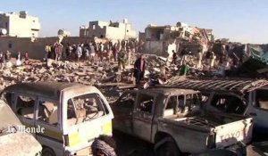 Dévastation autour de l'aéroport de Sanaa après les frappes de l'Arabie saoudite