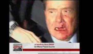 Silvio Berlusconi agressé à Milan (RaiNews24)