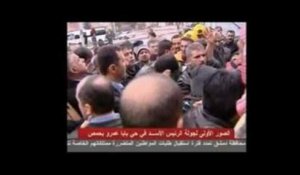 Visite de Bachar Al-Assad dans le quartier de Baba Amr à Homs