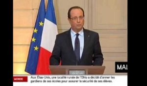 Hollande : "J'ai répondu à la demande d'aide du président du Mali"
