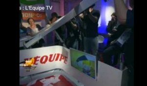 Les handballeurs français démolissent le plateau de l'Equipe TV