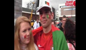 Rennes. une ambiance de folie esplanade de Gaulle pour la finale France Portugal Euro 2016