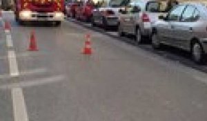 Marseille : une voiture se retrouve sur le flanc à la Capelette