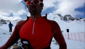 Run et itw de Simone Origone, vainqueur de l'étape de coupe du monde de ski de vitesse à Vars