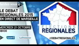 Le débat des Régionales - Mercredi 21 septembre à Marseille avec Itélé, Europe 1 et La Provence