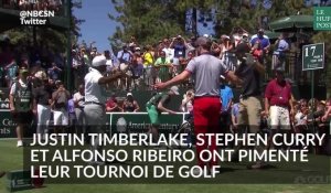 Justin Timberlake fait une danse de Carlton à un tournoi de golf