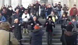 Bruxelles: flashmob au Botanique sur la "Danse des canards" (1)