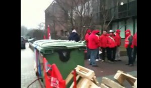 Grève générale 30 janvier 2012: Bruxelles, piquet de grève au WTC