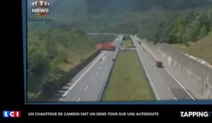 Un camion fait un demi-tour sur une autoroute, les images chocs (Vidéo)