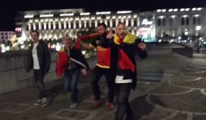 Ambiance de folie à Liege après la victoire des Diables rouges contre la Hongrie a l'Euro 2016