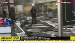 L'intérieur de l'aéroport de Bruxelles après deux explosions