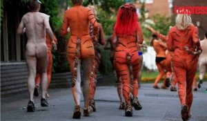 Des Londoniens courent nus dans un zoo pour la protection des tigres